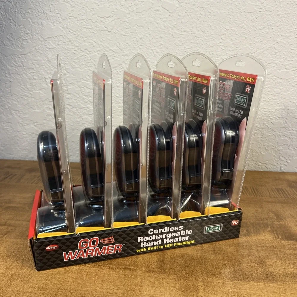 Lot Of 6 GO WARMER Cordless Rechargeable Hand Heater & Power Bank & LED Light